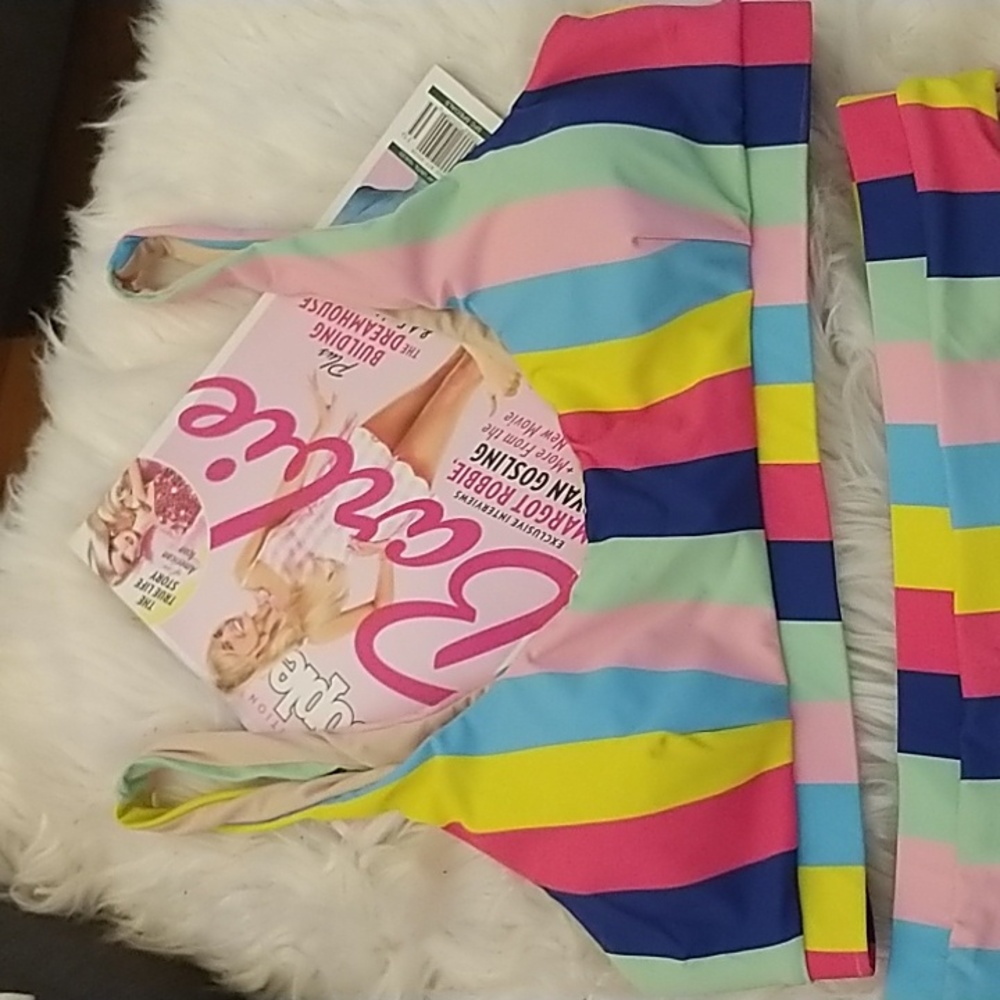 a Barbie inspired look 2 piece swimsuit